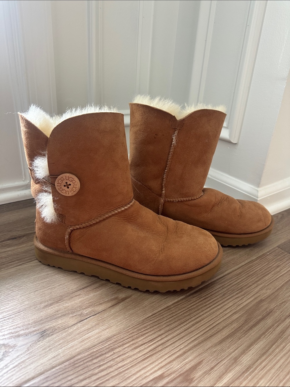 UGG Chestnut Button Sheepskin Mid Calf Boots